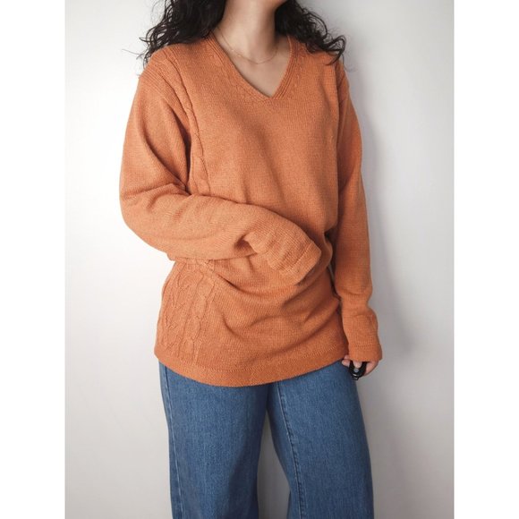 Vintage pure silk Paul Stuart v neck knit sweater/ relaxed oversized pullover - Picture 4 of 13
